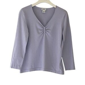Ann Taylor Loft Women’s V-Neck Purple Knit Top - Size Large